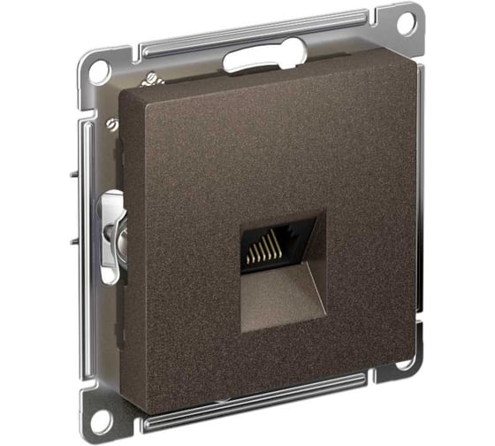 Компьютерная розетка Systeme Electric AtlasDesign Мокко RJ45, кат. 6A, механизм SE ATN000686