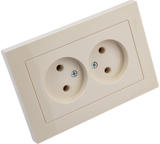 Розетка Systeme Electric AtlasDesign Беж б/з двойная, 16А, в сборе SE ATN000220