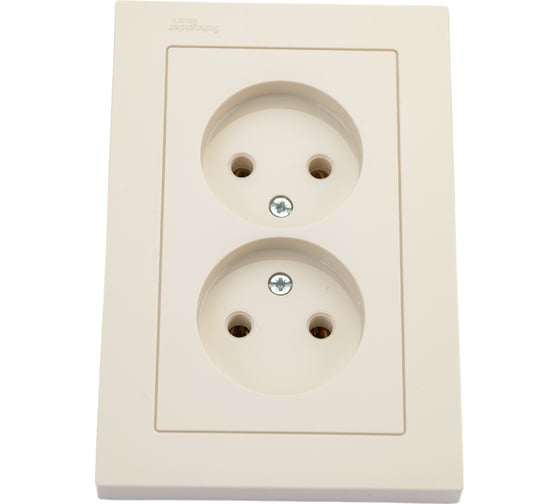 Розетка Systeme Electric AtlasDesign Беж б/з двойная, 16А, в сборе SE ATN000220