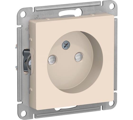 Розетка Systeme Electric AtlasDesign Беж б/з, со шторками, 16А, механизм SE ATN000249