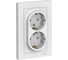 Розетка Systeme Electric AtlasDesign Бел с/з двойная, со шторками, 16А, в сборе SE ATN000126 1