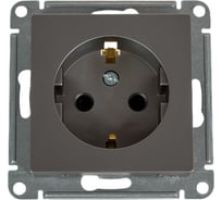 Розетка Systeme Electric AtlasDesign Сталь с/з со шторками, 16А, механизм SE ATN000945