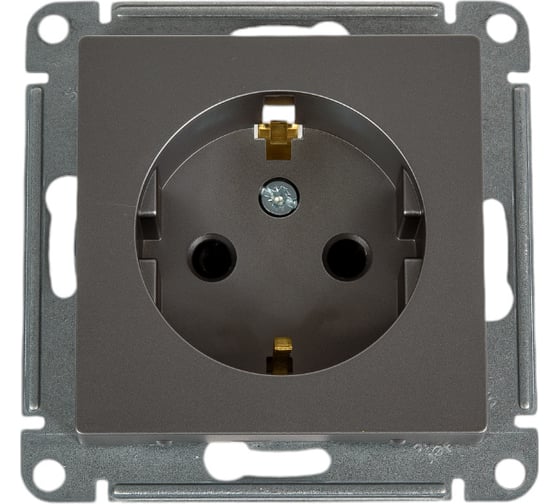 Розетка Systeme Electric AtlasDesign Сталь с/з со шторками, 16А, механизм SE ATN000945