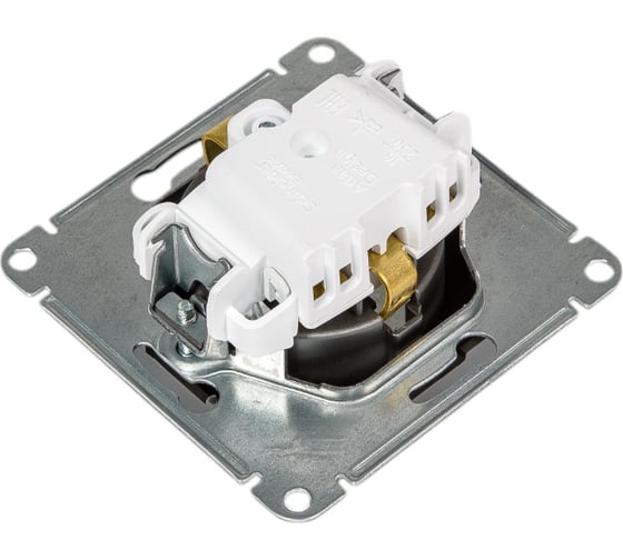 Розетка Systeme Electric AtlasDesign Сталь с/з со шторками, 16А, механизм SE ATN000945