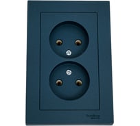 Розетка Systeme Electric AtlasDesign Изумруд б/з двойная, 16А, в сборе SE ATN000820