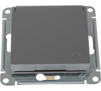 Розетка Systeme Electric AtlasDesign Сталь с/з, со шторками, с крышкой, 16А, в сборе SE ATN000946