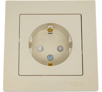 Розетка Systeme Electric AtlasDesign Беж с/з со шторками, 16А, в сборе SE ATN000244
