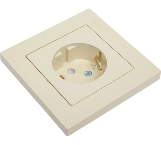 Розетка Systeme Electric AtlasDesign Беж с/з со шторками, 16А, в сборе SE ATN000244