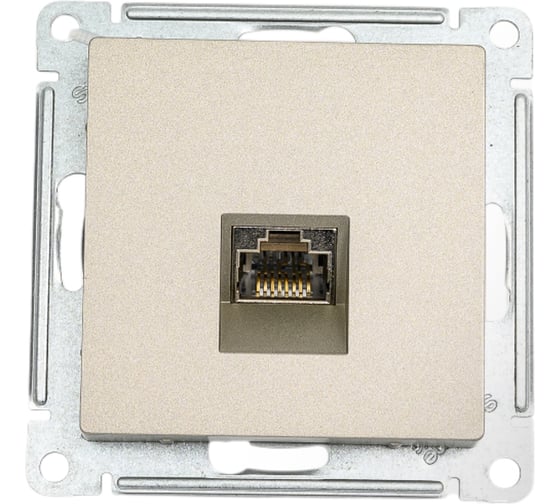 Компьютерная розетка Systeme Electric AtlasDesign Шампань RJ45, кат. 6A, механизм SE ATN000586