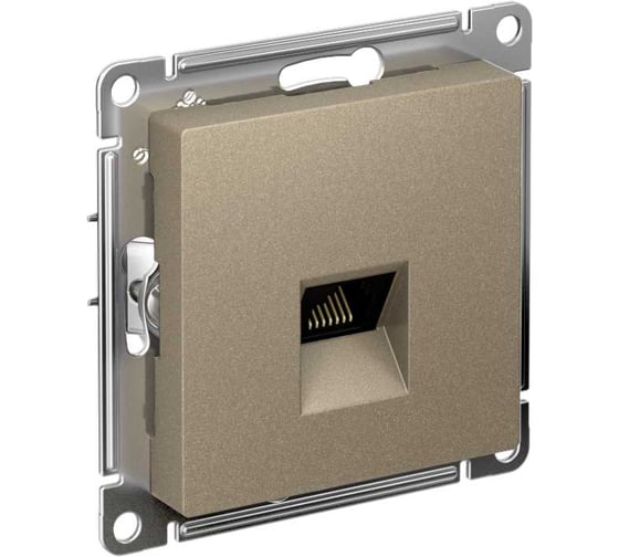 Компьютерная розетка Systeme Electric AtlasDesign Шампань RJ45, кат. 6A, механизм SE ATN000586