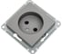 Розетка Systeme Electric AtlasDesign Сталь б/з со шторками, 16А, механизм SE ATN000949 1
