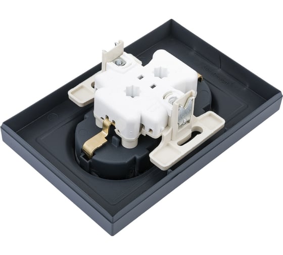 Розетка Systeme Electric AtlasDesign Грифель с/з двойная, 16А, в сборе SE ATN000724