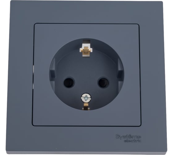 Розетка Systeme Electric AtlasDesign Грифель с/з со шторками, 16А, в сборе SE ATN000744