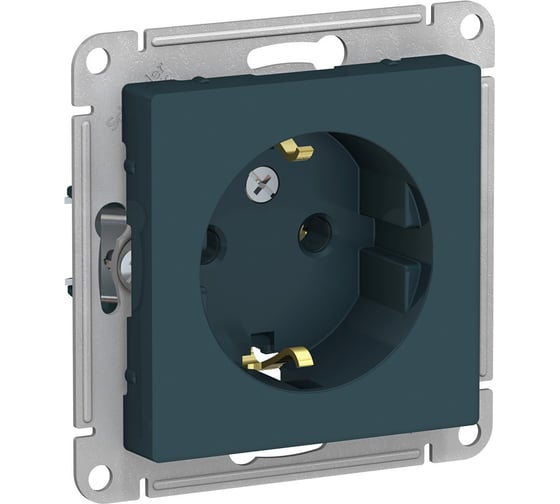 Розетка Systeme Electric AtlasDesign Изумруд с/з, 16А, механизм SE ATN000843