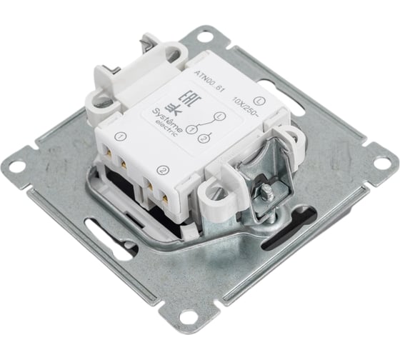 Переключатель Systeme Electric AtlasDesign Сталь 1-клавишный, сх.6, 10АХ, механизм SE ATN000961