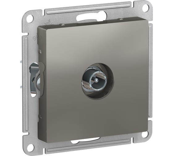 Розетка TV Systeme Electric AtlasDesign Сталь проходная 4DB, механизм SE ATN000992