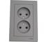 Розетка Systeme Electric AtlasDesign Сталь б/з двойная, 16А, в сборе SE ATN000920 1