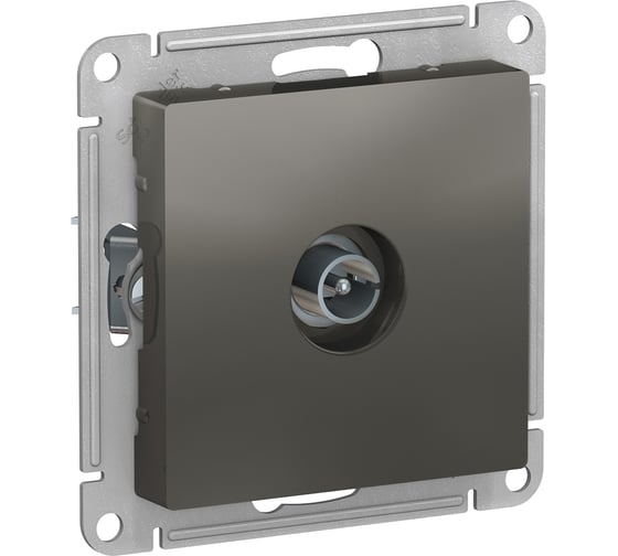 Антенная розетка Systeme Electric AtlasDesign Сталь одиночная TV коннектор, механизм SE ATN000993