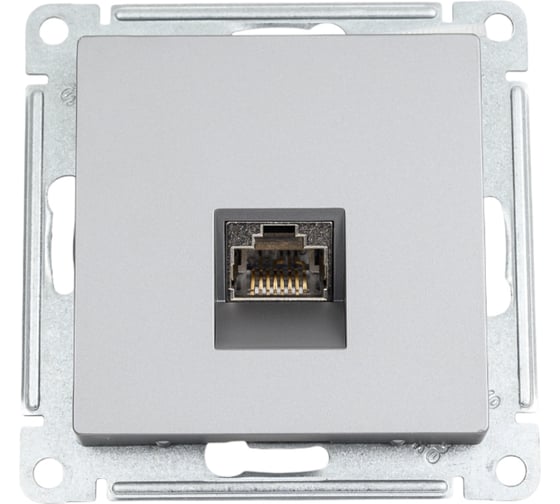 Компьютерная розетка Systeme Electric AtlasDesign Сталь RJ45, кат. 6A, механизм SE ATN000986 1