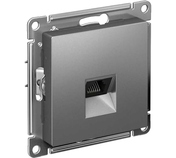 Компьютерная розетка Systeme Electric AtlasDesign Сталь RJ45, кат. 6A, механизм SE ATN000986
