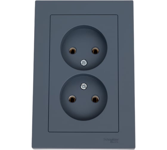 Розетка Systeme Electric AtlasDesign Грифель б/з двойная, 16А, в сборе SE ATN000720