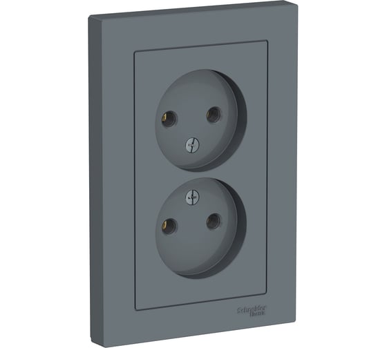Розетка Systeme Electric AtlasDesign Грифель б/з двойная, 16А, в сборе SE ATN000720