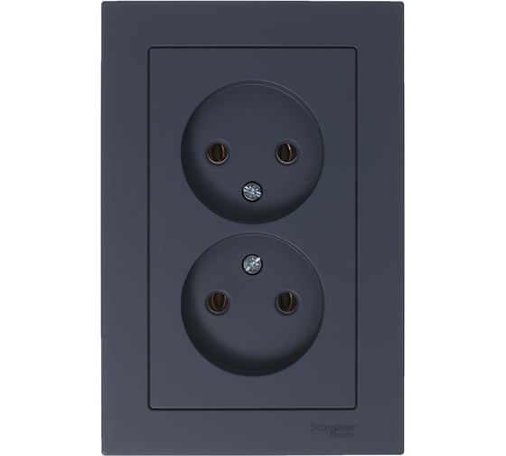Розетка Systeme Electric AtlasDesign Грифель б/з двойная, 16А, в сборе SE ATN000720