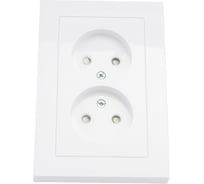 Розетка Systeme Electric AtlasDesign Бел б/з двойная, со шторками,16А, в сборе SE ATN000122