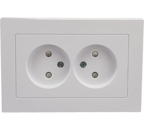 Розетка Systeme Electric AtlasDesign Бел б/з двойная, со шторками,16А, в сборе SE ATN000122 19939168