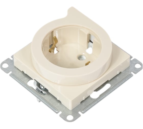 Розетка Systeme Electric AtlasDesign Беж с/з со шторками с выталк., 16А, механизм SE ATN000247