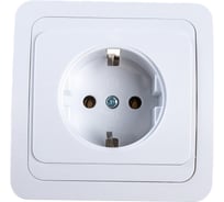 Розетка ECON Мимоза с заземлением 16А, 250В, белая 2107