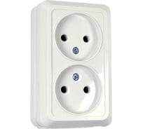 Двойная розетка ECON Астра без заземления 10А, 250В белая 1108