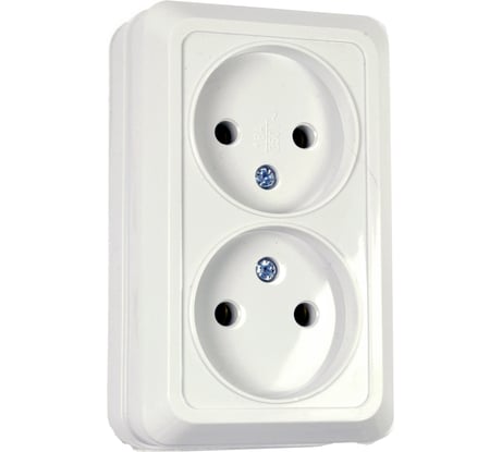 Двойная розетка ECON Астра без заземления 10А, 250В белая 1108