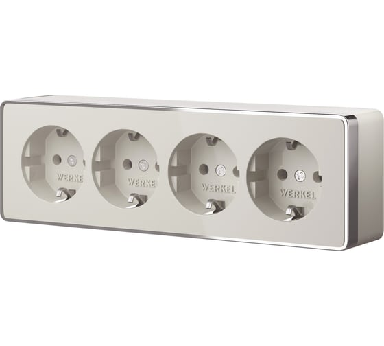 Розетка четверная Werkel с заземлением и шторками Gallant W5072204 слоновая кость a071253 1