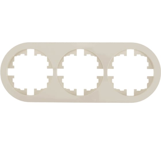 Рамка 3-ая Lezard OSEN без вставки, слоновая кость круглая, упаковка 10 шт 744-9000-148 1