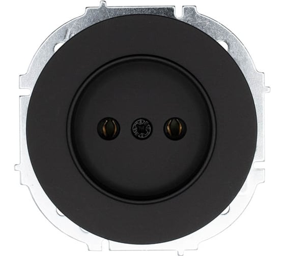 Розетка Lezard OSEN без заземления, ПБТ, чёрный бархат, упаковка 10 шт 743-4288-121B 1