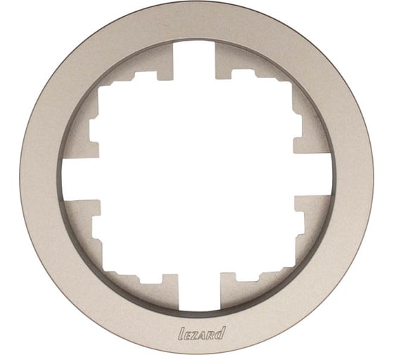 Рамка 1-ая Lezard OSEN без вставки, титан круглая, упаковка 20 шт 744-3700-146 1
