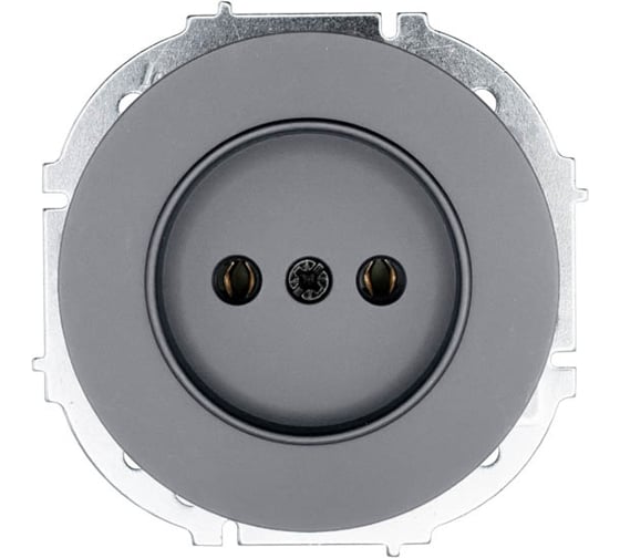 Розетка Lezard OSEN без заземления, ПБТ, серый матовый, упаковка 10 шт 743-7488-121B 1