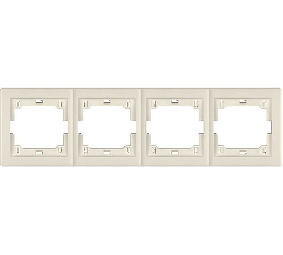 Рамка 4-кратная Aling-conel PRESTIGE горизонтальная, бежевая 6704.9 113111 1