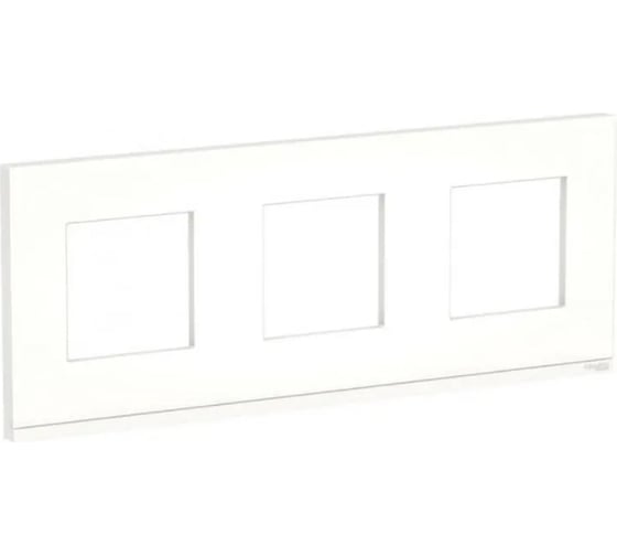 3-ная рамка Systeme Electric Unica Pure Матовое стекло/Белая, горизонтальная NU600689