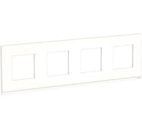 4-ная рамка Systeme Electric Unica Pure Матовое стекло/Белая, горизонтальная SE NU600889
