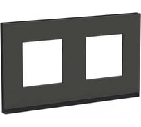 2-ная рамка Systeme Electric Unica Pure Черное стекло/Антрацит, горизонтальная NU600486