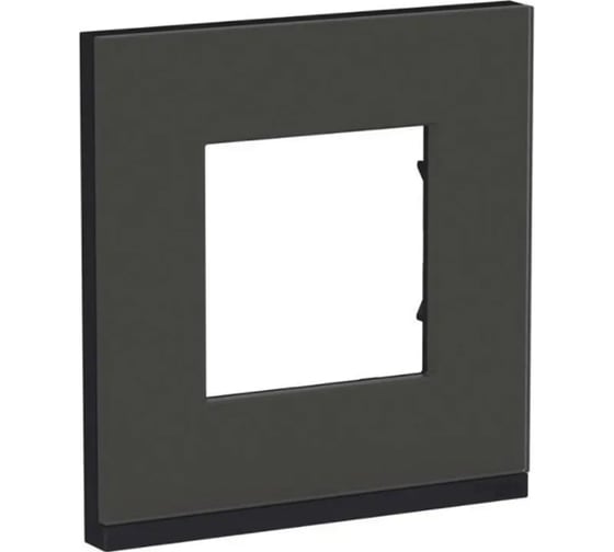1-ная рамка Systeme Electric Unica Pure Черное стекло/Антрацит, горизонтальная NU600286 1