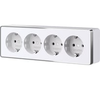 Розетка четверная с заземлением и шторками Werkel Gallant W5072210 белая a071252