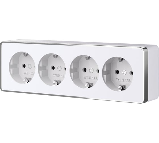 Розетка четверная с заземлением и шторками Werkel Gallant W5072210 белая a071252 1