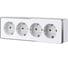 Розетка четверная с заземлением и шторками Werkel Gallant W5072210 белая a071252 1