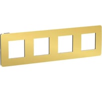 4-ная рамка Systeme Electric Unica Studio Золото/Антрацит SE NU280862