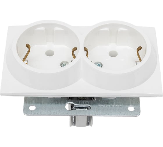 Механизм 2-ой розетки MONO ELECTRIC L/D, с заземлением, слоновая Кость 500-000104-120 1