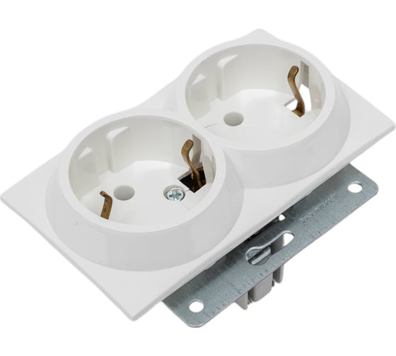 Механизм 2-ой розетки MONO ELECTRIC L/D, с заземлением, слоновая Кость 500-000104-120