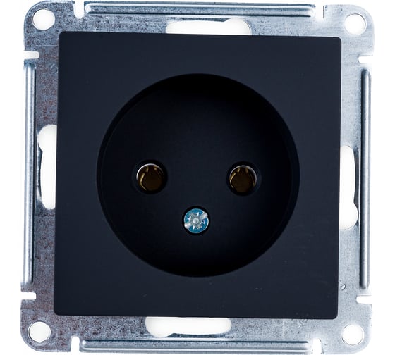 Розетка Systeme Electric AtlasDesign Карбон б/з, 16А, механизм ATN001041